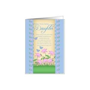 daughter birthday card flowers and butterflies Card