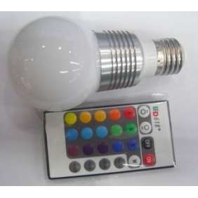 3W RGB Multi Color LED E27 Light Bulb Lamp w/Remote  