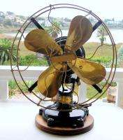 Antique Electric Fan Colonial Ohio Pat Date 1909 Restored Brass Blades 