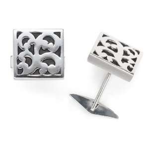    Sterling Silver Square Cutout Cuff Links by Lois Hill Jewelry