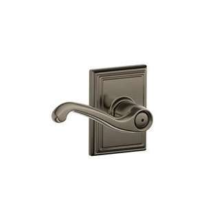   Pewter Privacy Flair Style Lever with Addison Rose