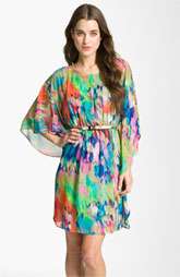 Eliza J Print Batwing Sleeve Chiffon Dress $138.00