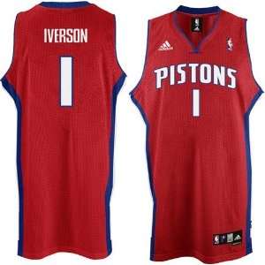 Allen Iverson #1 Detroit Pistons Swingman NBA Jersey Red Size XXL