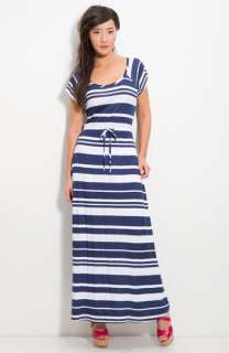 Splendid Nautical Stripe Tie Waist Maxi Dress  