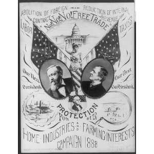 Presidential Campaign Flyer,Benjamin Harrison,1833 1901,Levi Parsons 