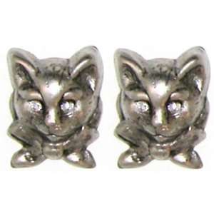  1/2 X 5/8 Cat Studs with Swarovski Eyes, Vintage Tooling 