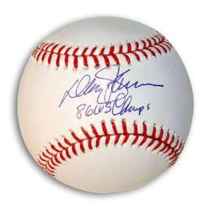  Davey Johnson Autographed Baseball Inscribed 86 WS Champs 