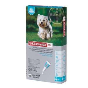  Bayer K9 Advantix II Teal 4 Month Flea & Tick Drops for 