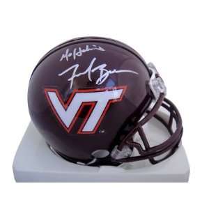 Frank Beamer Signed Virginia Tech Mini Helmet GLOBAL   Sports 
