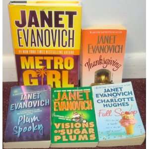 Set of 5 Books by JANET EVANOVICH (Visions of Sugar Plums / Full Scoop 
