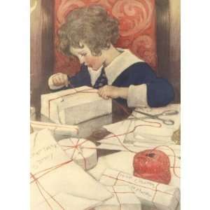  Child Wrapping Presents Jessie Willcox Smith Greeting Card 
