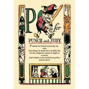  P for Punch and Judy   12x18 Framed Print in Black Frame 