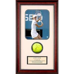 Justine Henin Autographed Tennis Ball Shadowbox