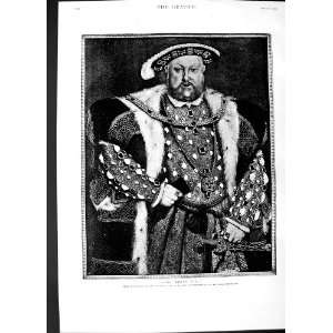   1890 Antique Portrait King Henry Viii Tudor Exhibition