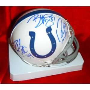  Indianapolis Colts 3 Sig Hand Signed Autographed Mini 