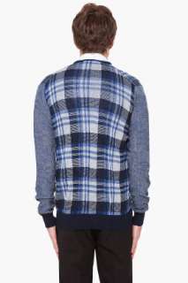 Junya Watanabe Navy Ester Jacquard Cardigan for men  