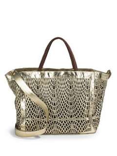 Mia Laser Cut Leather Shoulder Bag/Silver