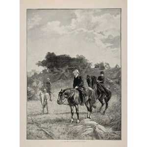 1895 Prince Otto von Bismarck Horse German Engraving   Original Print