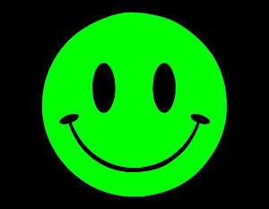 SMILEY FACE VINYL WINDOW DECAL 4X4 NEON SMILE HAPPY  