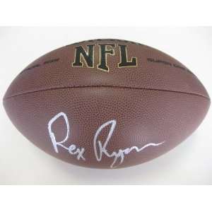 REX RYAN,NEW YORK JETS,SIGNED,AUTOGRAPHED,NFL FOOTBALL,COA WITH PROOF 