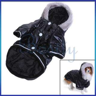 Pet Dog Warm Winter Coat Hoodie Hooded Jacket Clothes Puffy Coat 