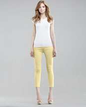 Mother Denim The Looker Skinny Twill Pants, Blue   
