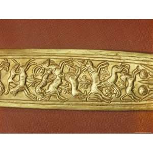 The Gold Sheath of One of the Kings Daggers Showing Animals in a 