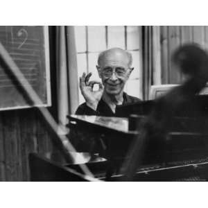  Pianist Rudolf Serkin Signifying Approval to Unseen Class 