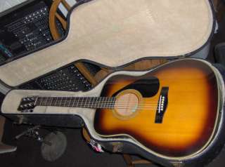 YAMAHA FG 335SB Acoustic GUITAR & hard case USED refinished ? easy 