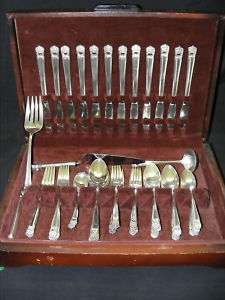  Rogers Silverplate Flatware Eternally Yours 59pc. Chest / Box  