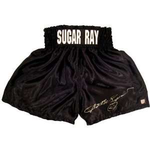 Sugar Ray Leonard Signed Boxing Trunks   Autographed Boxing Robes and 