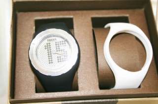 Fossil Watch JR1210 Boxed Set Big Tic with Black & White Rubber 