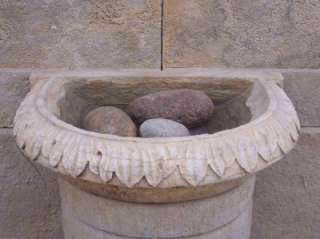 BEAUTIFUL ANTIQUE STONE CARVED WALL FOUNTAIN AS10  