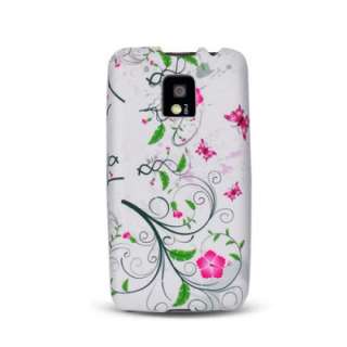 New LG G2x Optimus T Mobile Phone Pink Flowers Silicone Skin Gel Soft 