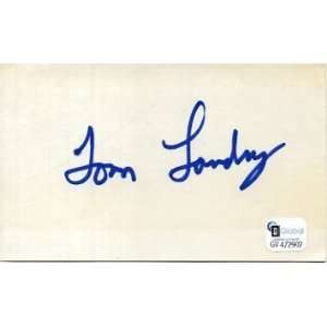 Tom Landry Dallas Cowboys HOF Rare Signed Autograph GAI