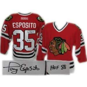 Tony Esposito Signed HOF Licensed CCM 550 Jersey