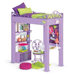   Girl McKennas Purple Loft Bed Set w/ Desk Hamster Accessories