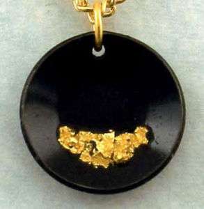 Gold Pan Necklace flakes of pure Gold, miner jewelry  