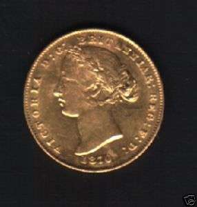 AUSTRALIA SYDNEY MINT 1870 SOVEREIGN AU  RARE GOLD COIN  