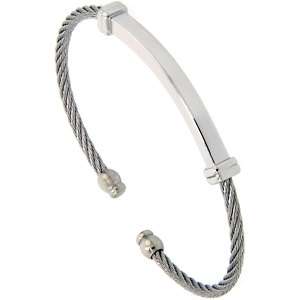STAINLESS STEEL CABLE GOLF CUFF ID BRACELET bss707  