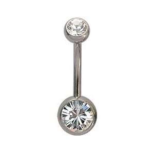  Double Jeweled belly button ring GlitZ JewelZ ©   size 1 