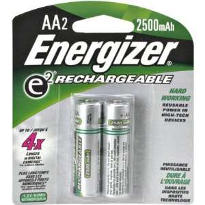  AA Rechargeable NiMH Battery Retail Pack, 2500mAh   2 Pack 