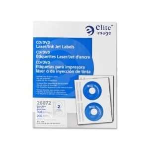  Elite Image CD/DVD Laser/Inkjet Label   White   ELI26072 