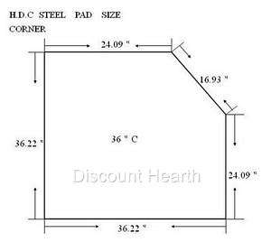   Wood Pellet Stove Board Hearth 2.4 R Value Stardust Corner Pad  