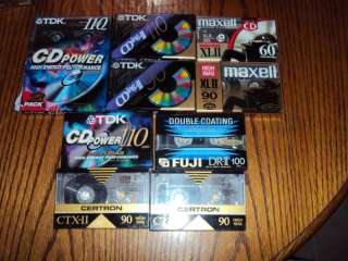 lot of 10 High Bias Tapes TDK, Certron, Fuji, Max ETC  
