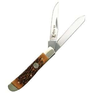  Elk Ridge Trapper Folding Knife Bone Small Sports 