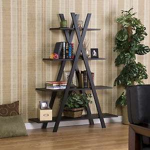 Black X Etagere Shelves Book Storage Office Furniture Bookcase SEI 