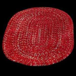  Oval Braided Rugs Red Polypropylene, Braided Rug Velvet Royal 