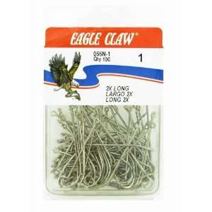  Eagle Claw Tackle 2X Long, Forged, Offset, RE, Nkl 100pk 