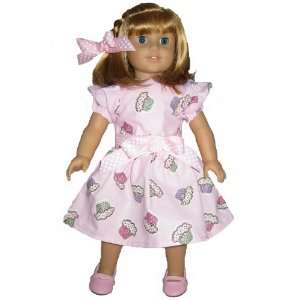  Pink American Girl Doll Dressy Dress with a Cupcake 